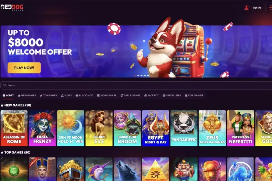 Photo: Red Dog Casino Review 2026 — Big Bonuses, Zero Fees, RTG Slots