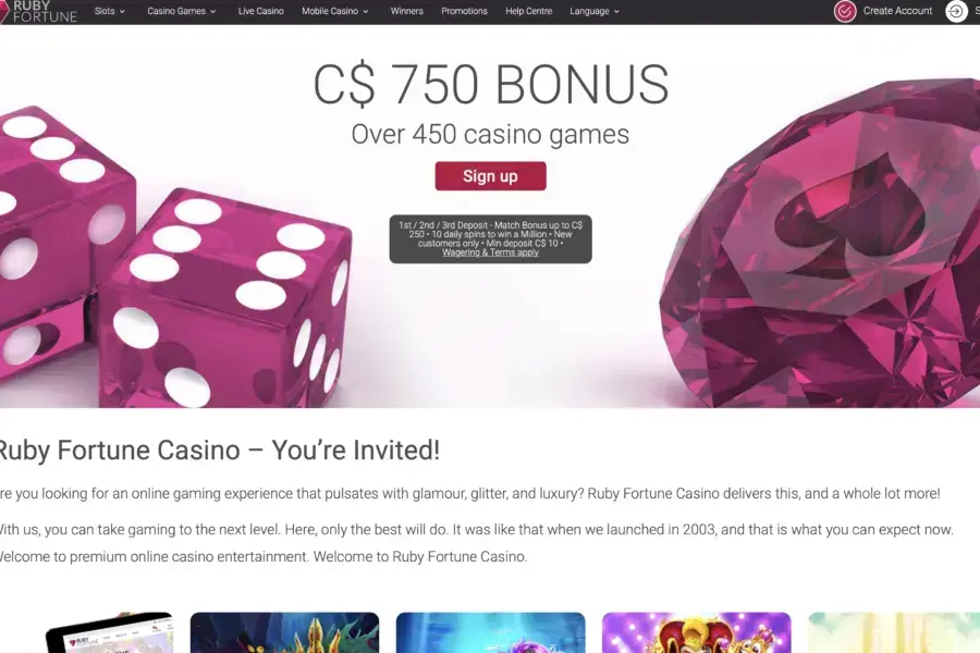 Photo: Ruby Fortune Casino Review 2026 (Canada)