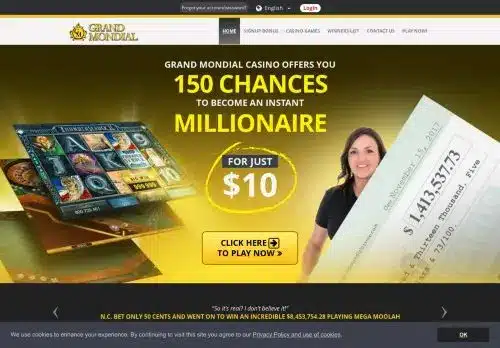 Photo: Grand Mondial Casino Bonus 2026 — 150 Chances, C$250