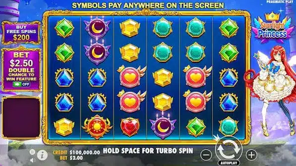 Starlight Princess slot by Pragmatic Play, gameplay screenshot